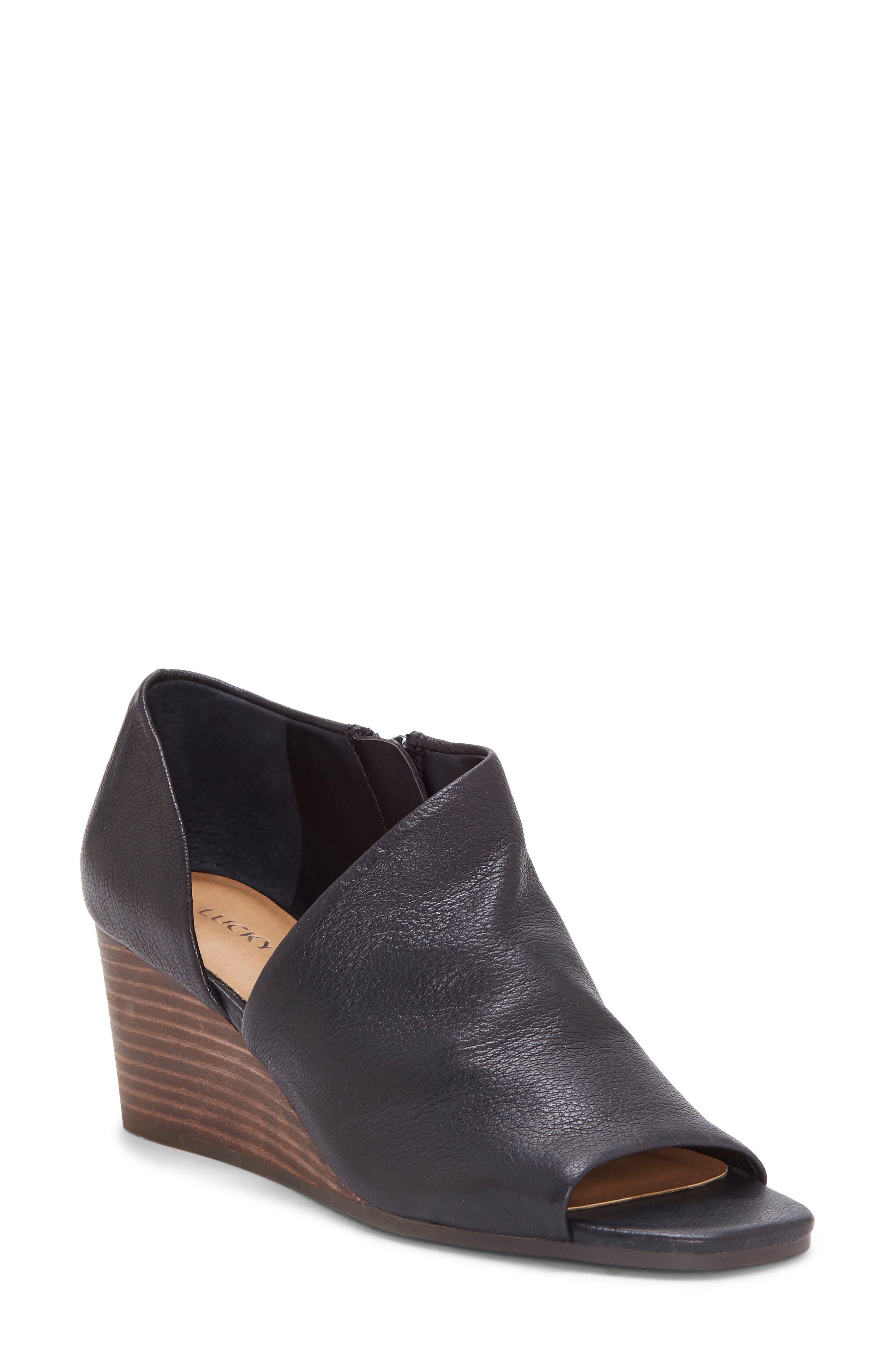 Lucky Brand Tylera Open Toe Wedge Bootie, Main, color, 