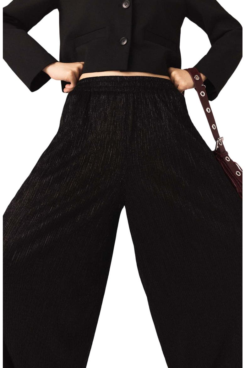 Metallic harem trousers, Alternate, color, Black