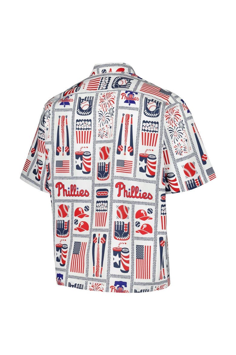 Men's Reyn Spooner White Philadelphia Phillies Americana Button-Up Shirt, Alternate, color, White