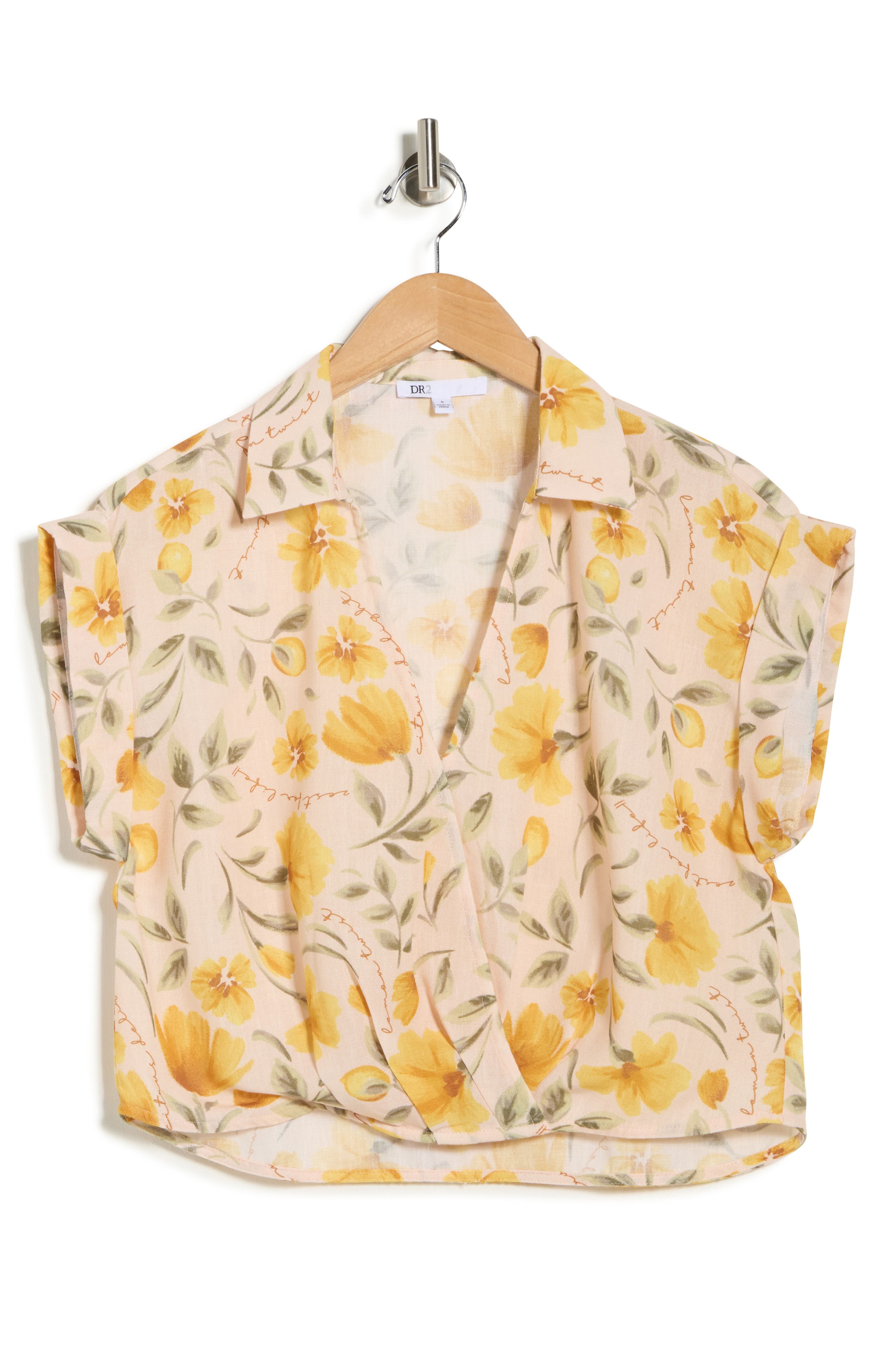 DR2 by Daniel Rainn Johnny Collar Short Sleeve Crop Top