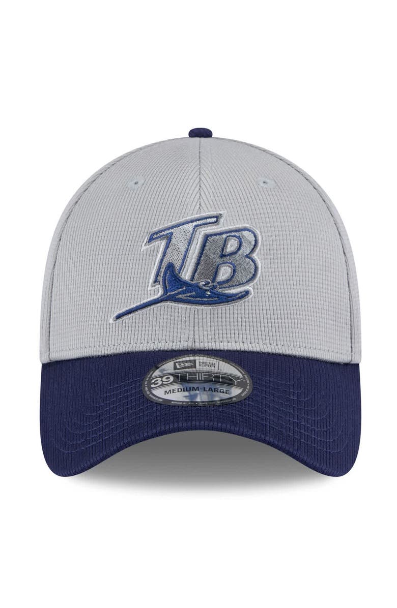 New Era Men's New Era  Gray/Navy Tampa Bay Rays 2025 Batting Practice 39THIRTY Flex Hat, Alternate, color, 