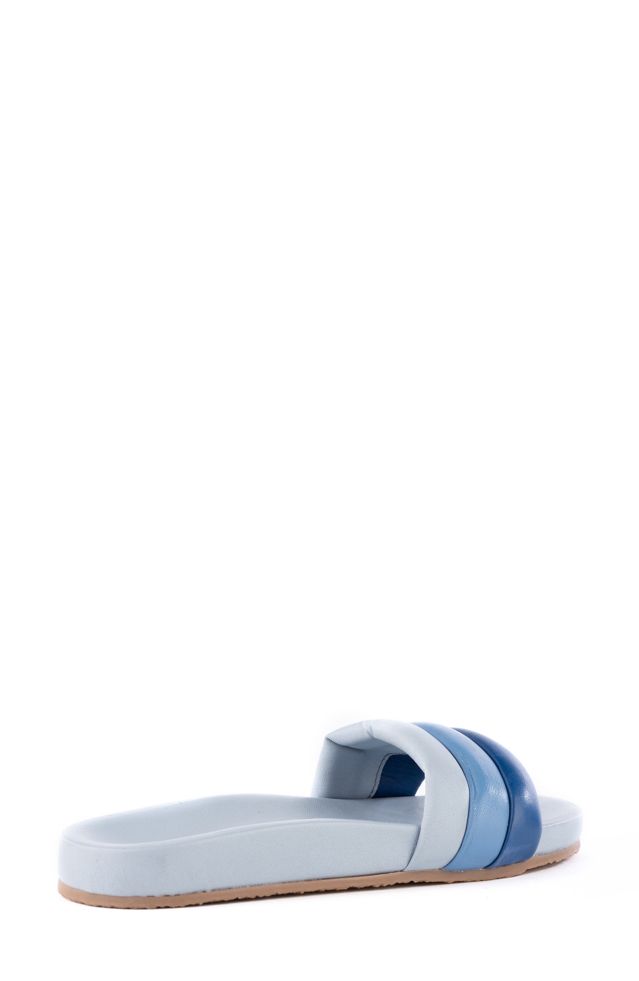 Low Key Slide Sandal, Alternate, color, BLUE MULTI LEATHER