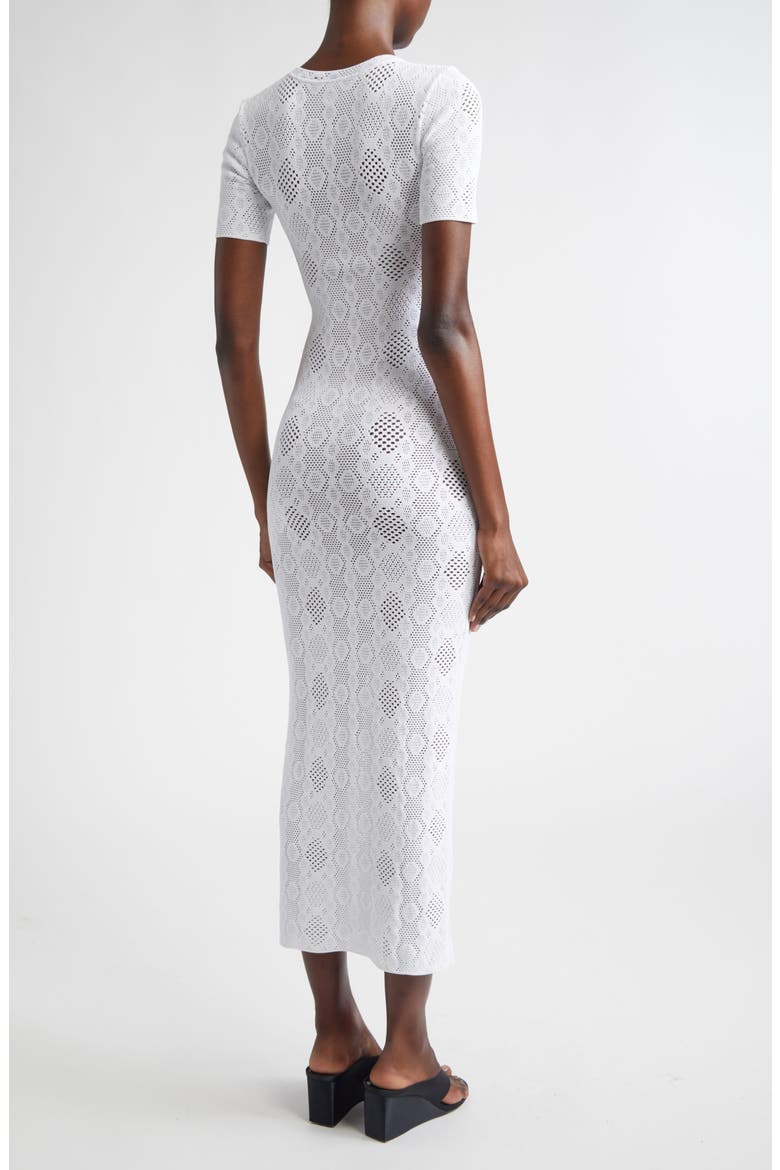 Openwork Python Lace Dress, Alternate, color, BLANC