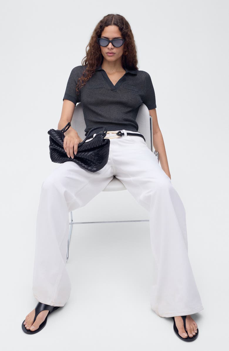 MANGO V-Neck Jersey Polo, Alternate, color, 