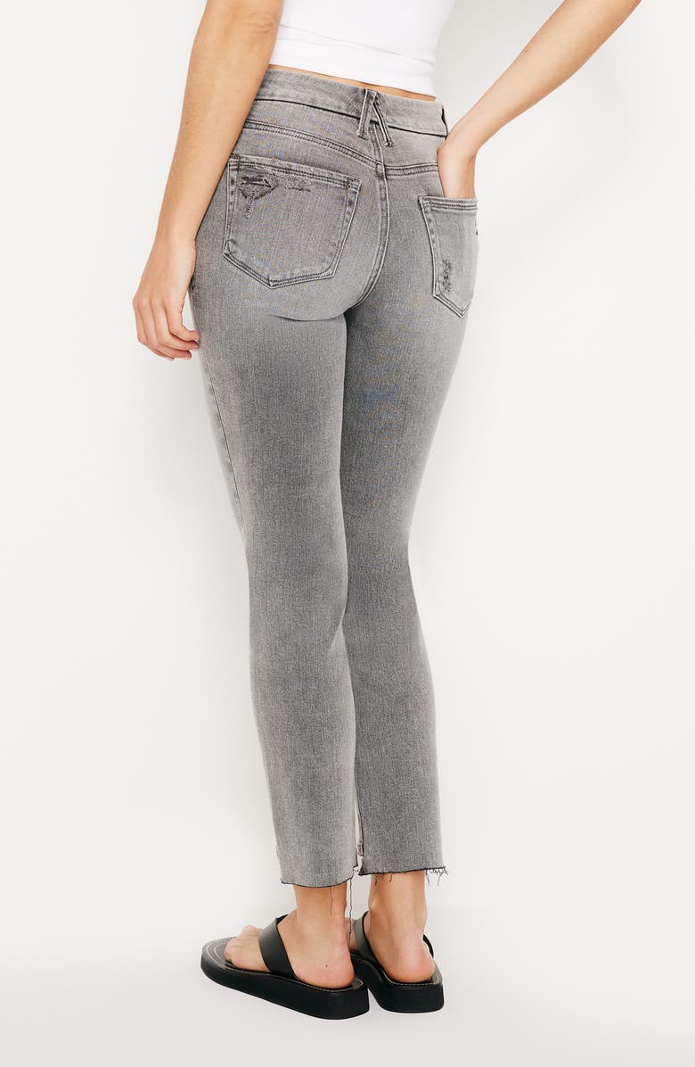 Good American Good Classic Raw Step Hem Straight Leg Jeans, Alternate, color, Black330