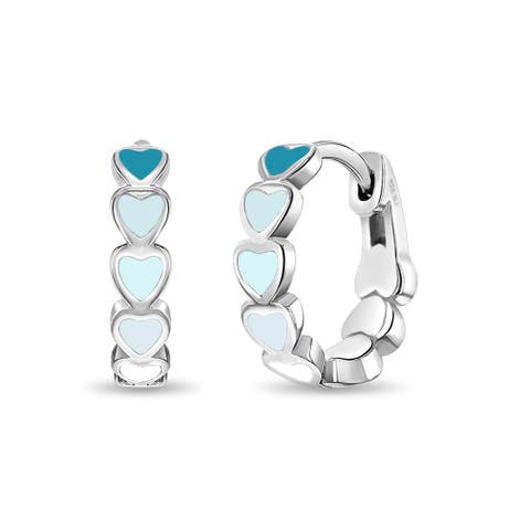 Heart Cascade Huggie Hoops