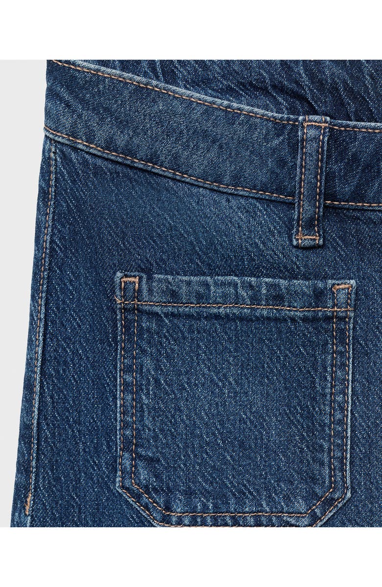 MANGO TEEN Patch Pocket Mid Rise Culotte Wide Leg Jeans, Alternate, color, Dark Blue