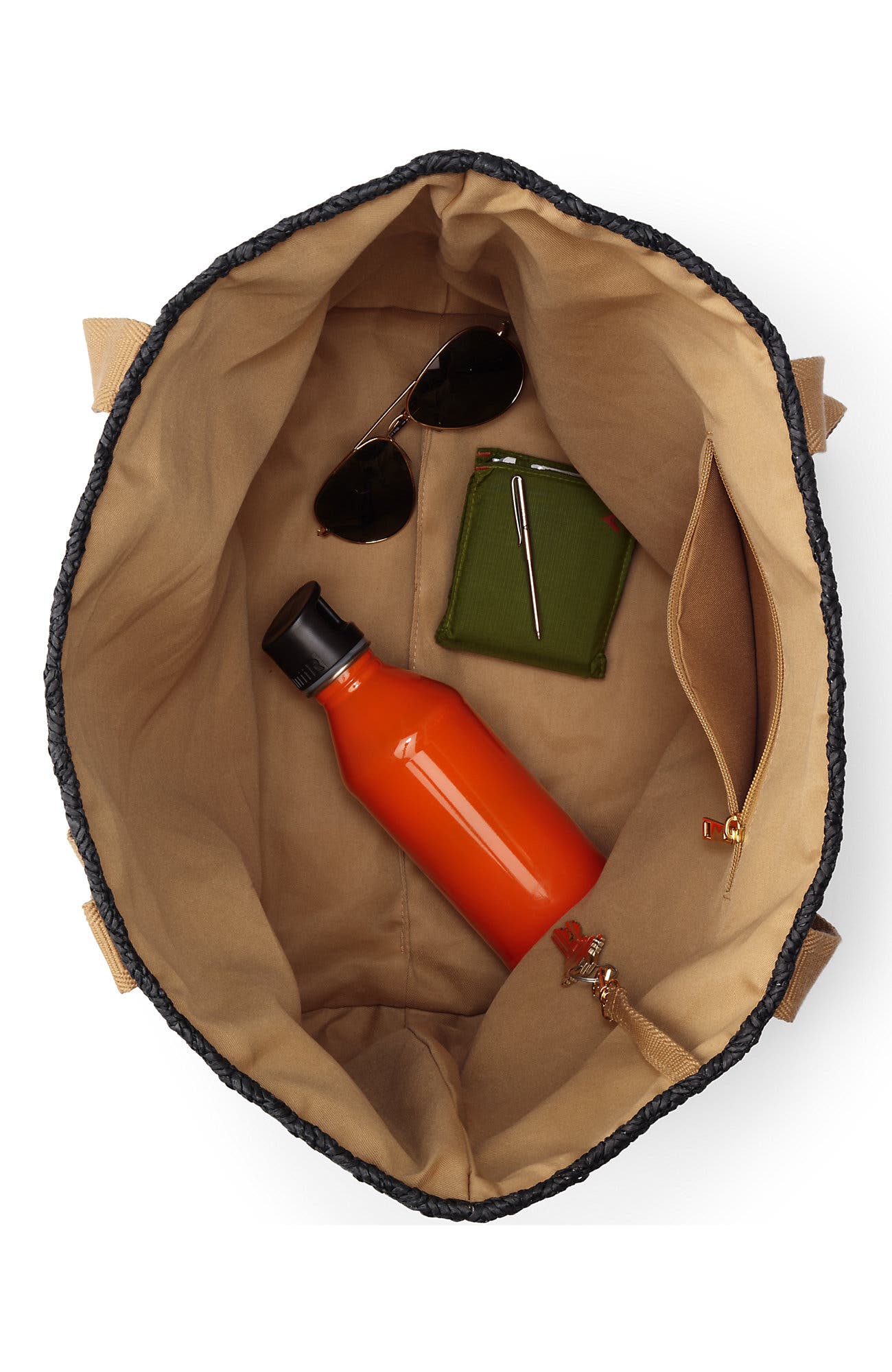 Lands' End Straw Tote Bag, Alternate, color, 