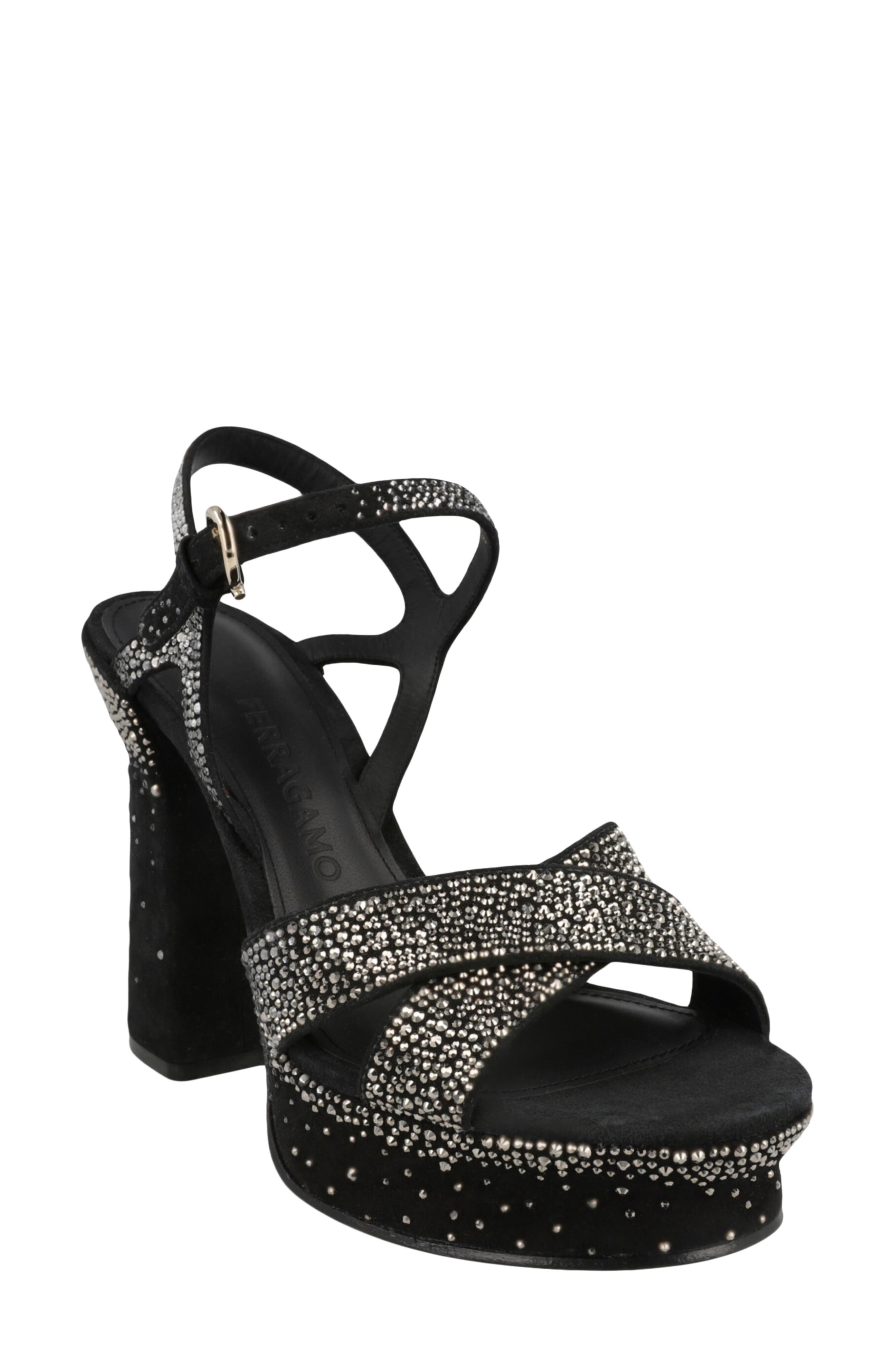 Sonya Leather Platform Sandal, Main, color, BLACK