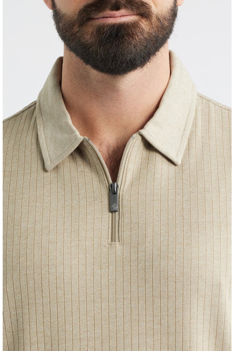 Finn Performance Rib Quarter Zip Polo, Alternate, color, STONE