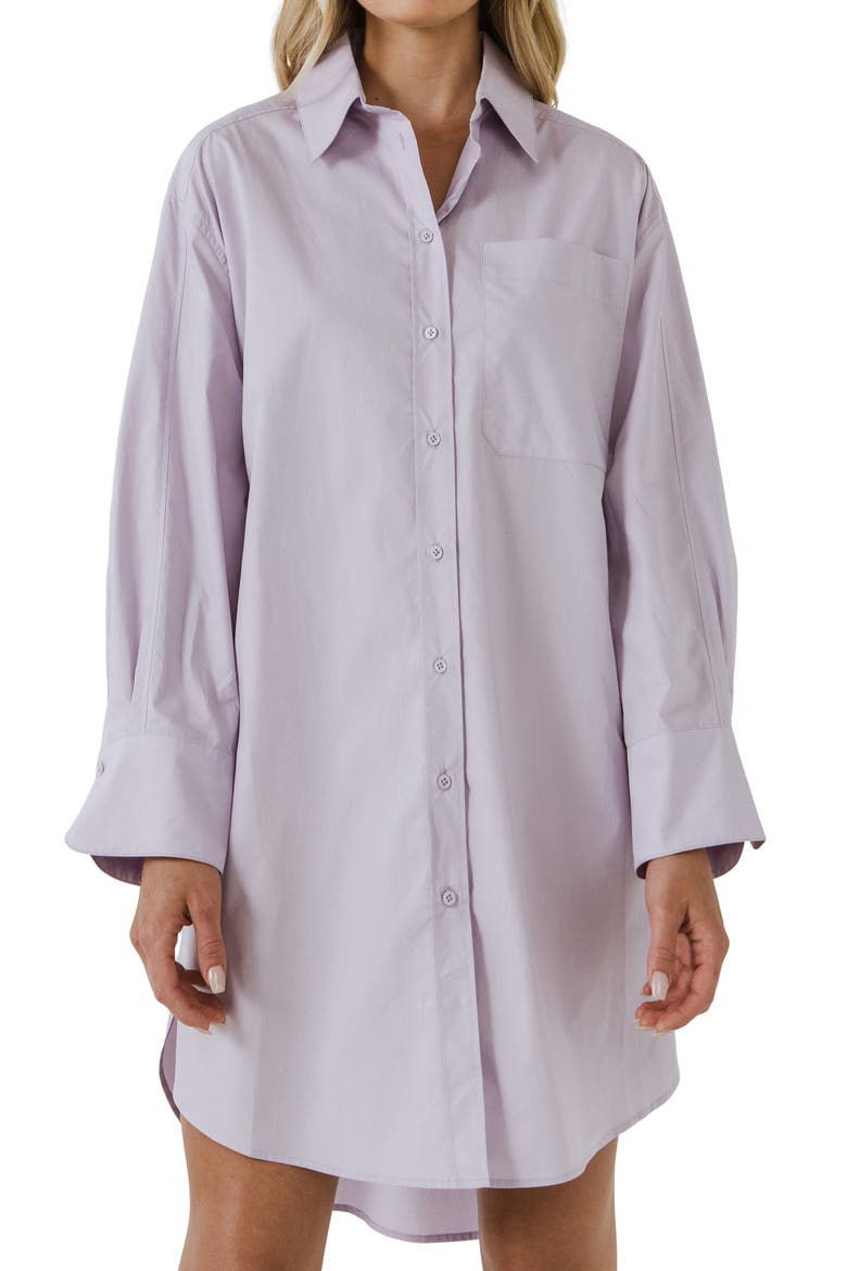 Classic Collar Shirtdress, Alternate, color, LAVENDER