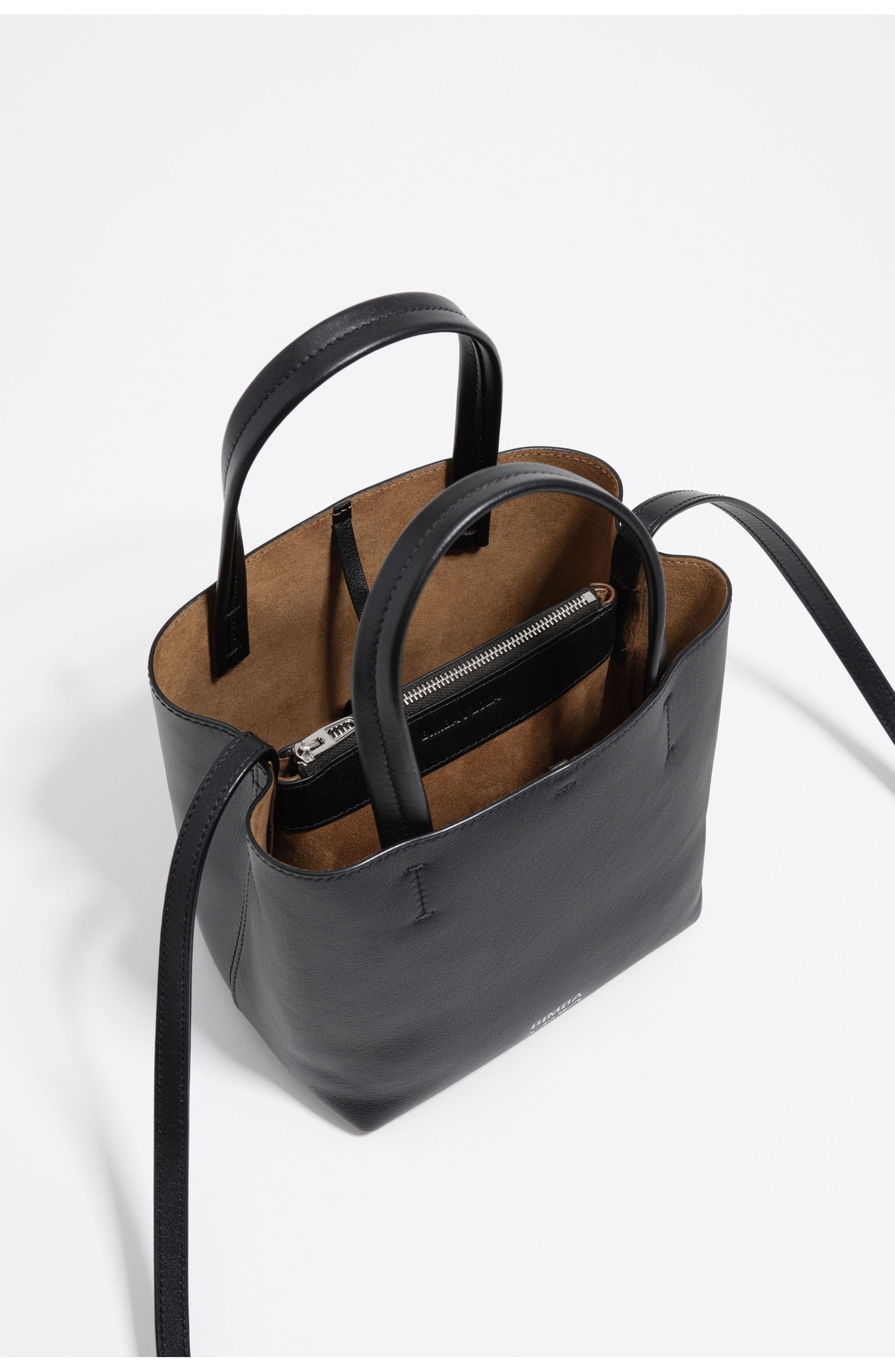 Bimba y Lola Small Leather Chihuahua Bag, Alternate, color, Black