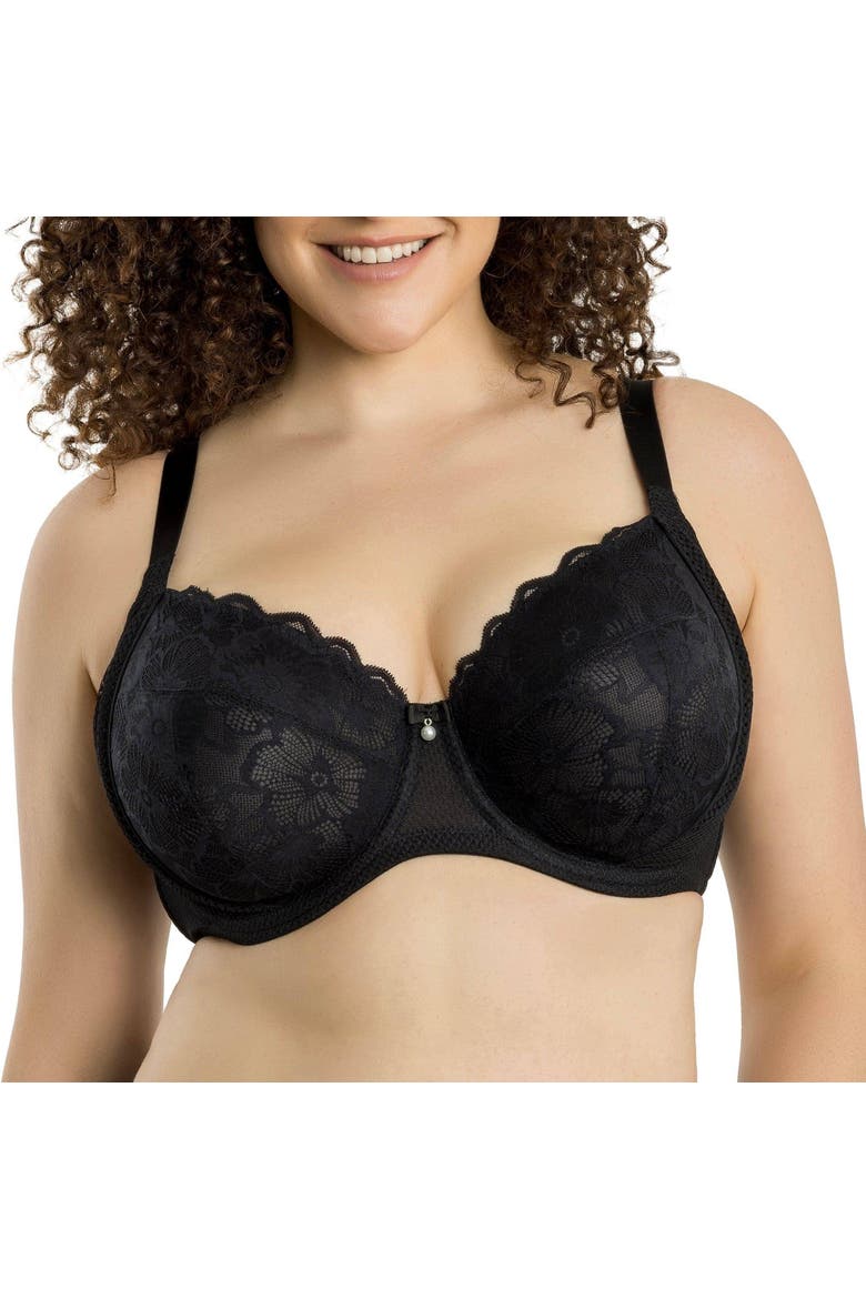 Luxlacy Full Coverage Sweetheart Unlined Wire Bra, Alternate, color, Black