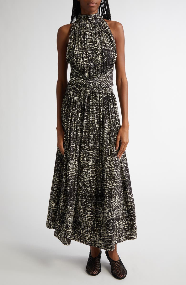 Proenza Schouler Lola Tweed Print Crepe Dress, Main, color, 