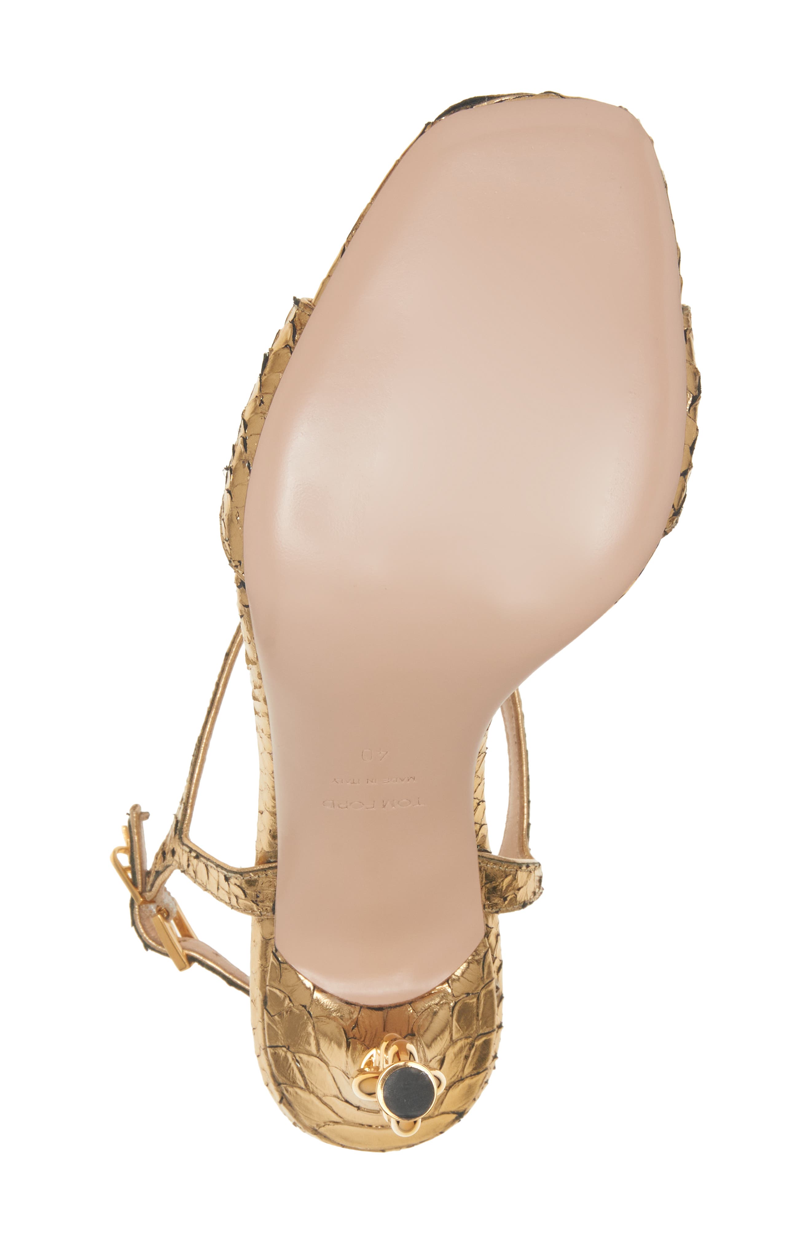 TOM FORD Galaxy Python Embossed T-Strap Sandal, Alternate, color, 
