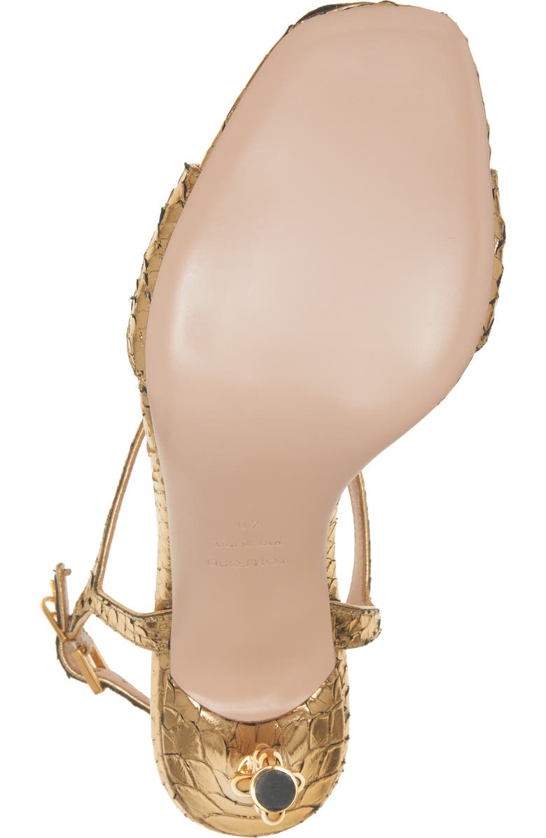 TOM FORD Galaxy Python Embossed T-Strap Sandal, Alternate, color,