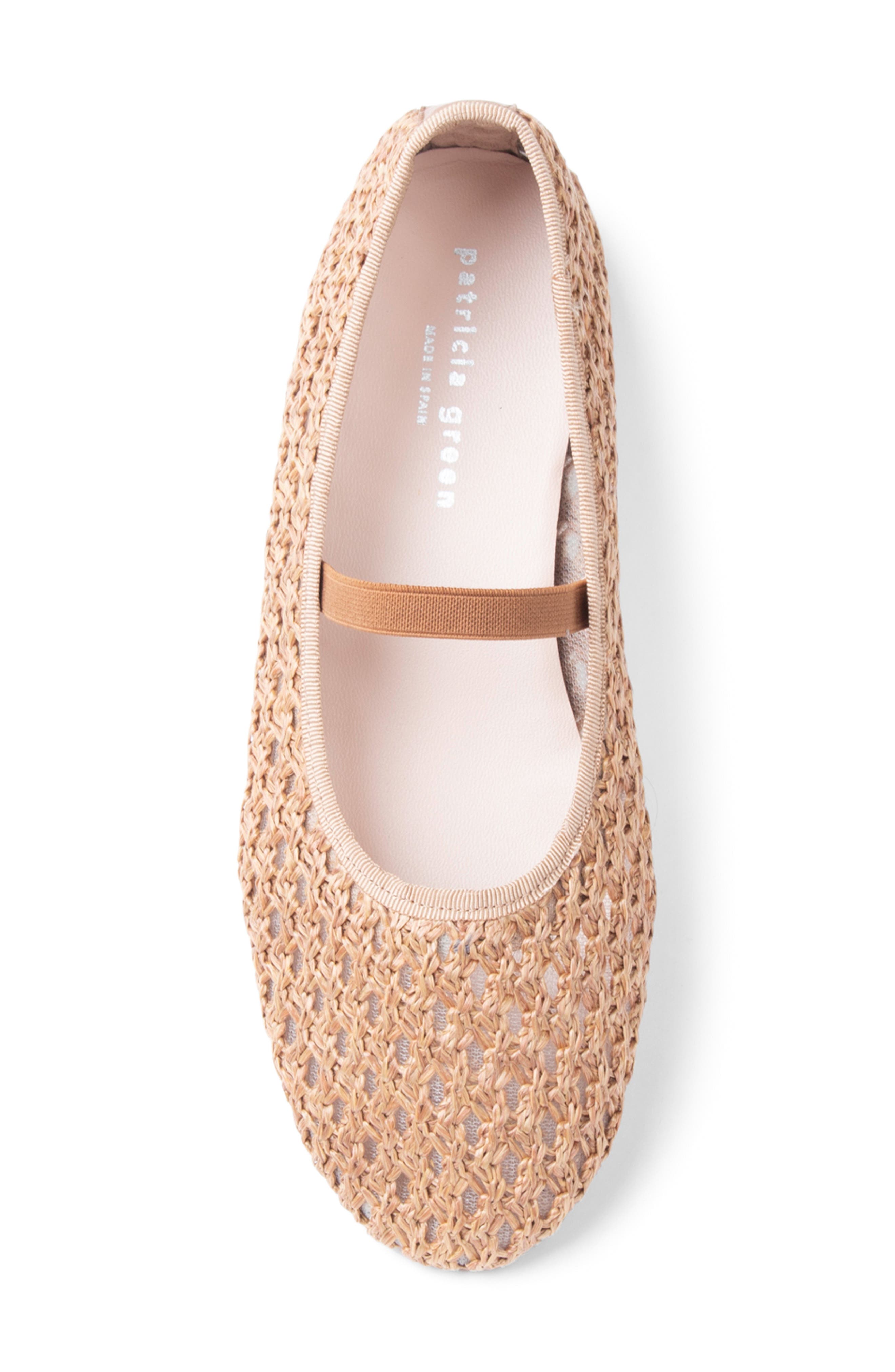 patricia green Monaco Raffia Mary Jane Ballet Flat, Alternate, color, Cognac Raffia