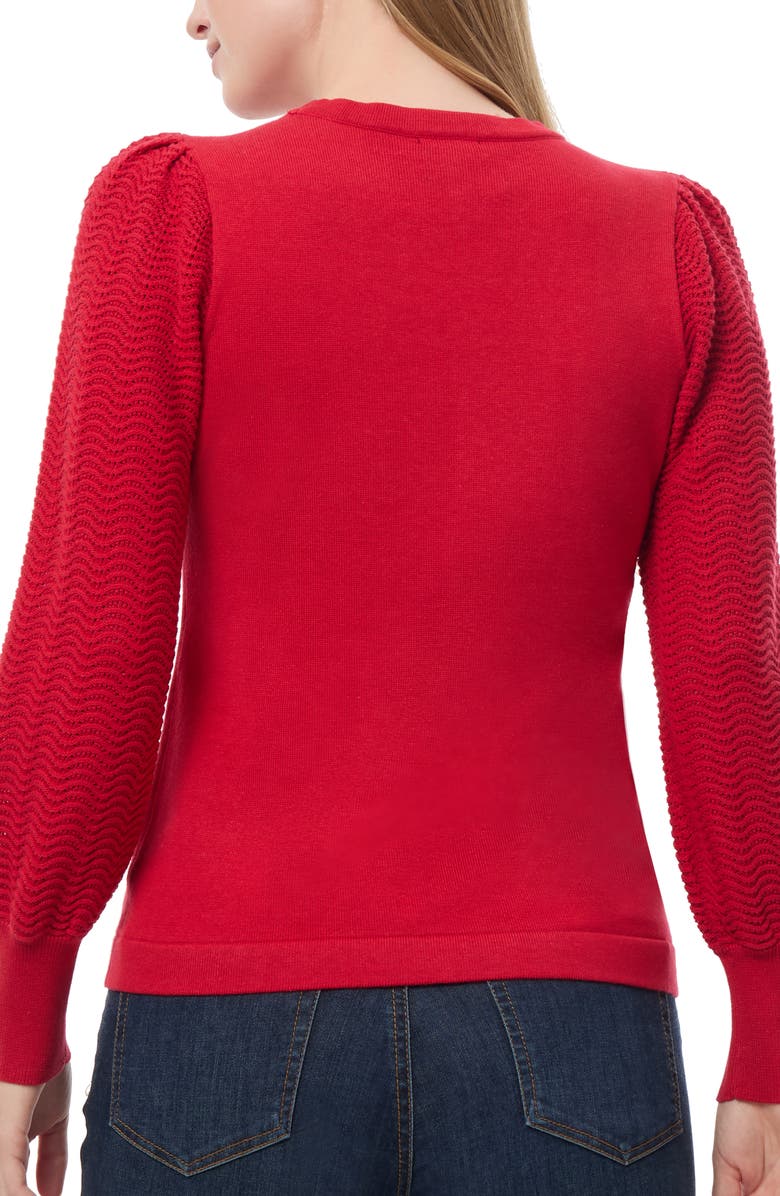 Jones New York Pointelle Sleeve Sweater, Alternate, color, 