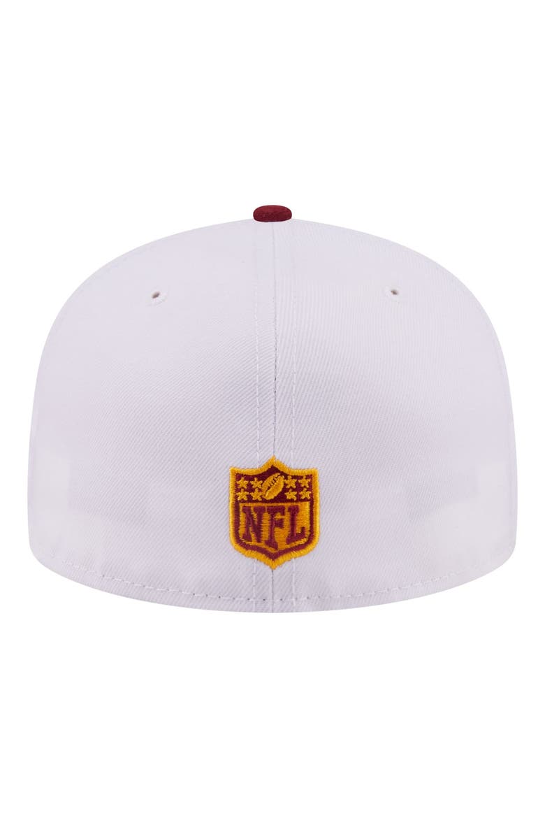Men's New Era White/Burgundy Washington Commanders Retro Swoop 59FIFTY Fitted Hat, Alternate, color, White