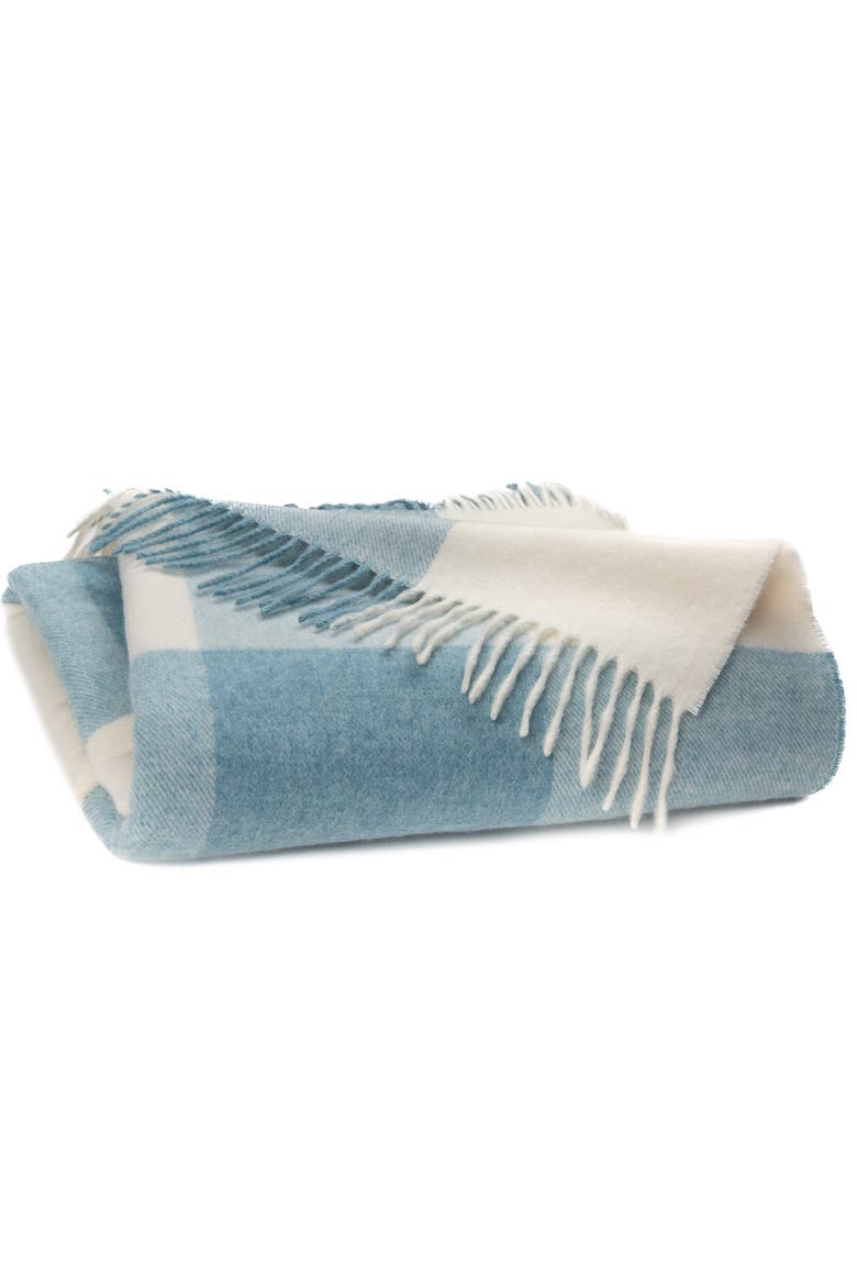 Southampton Home Merino Wool Throw, Main, color, Block Sky