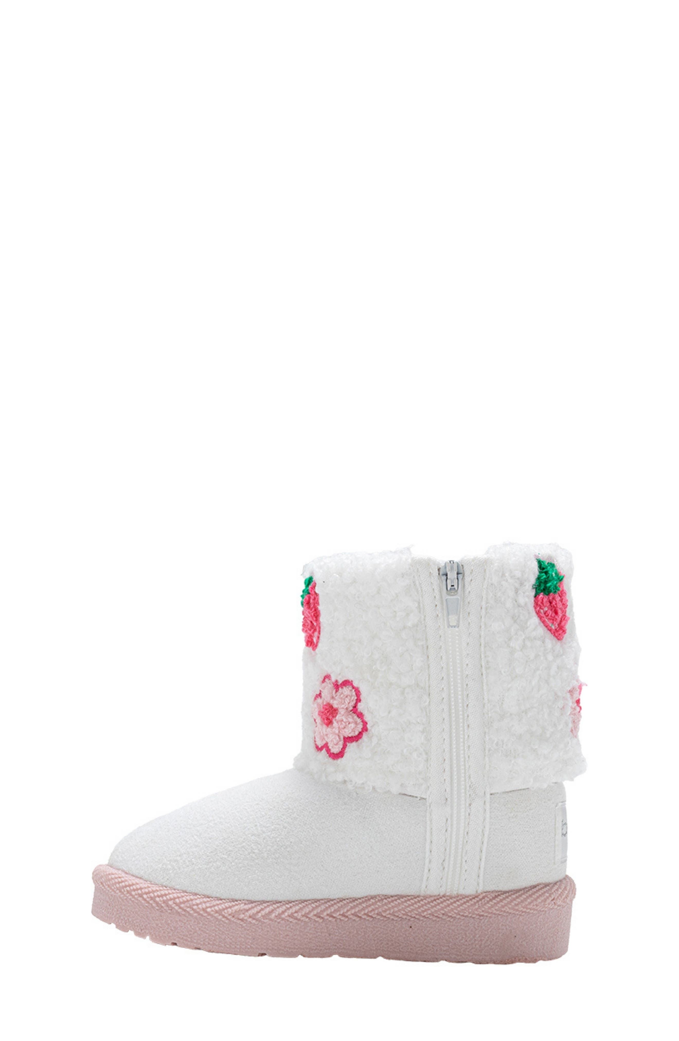 bebe Kids' Faux Shearling Winter Boot, Alternate, color, Ivory