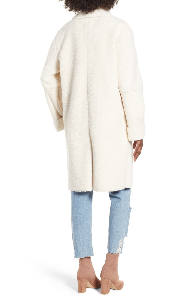 Kensie Faux Shearling Long Coat, Alternate, color,