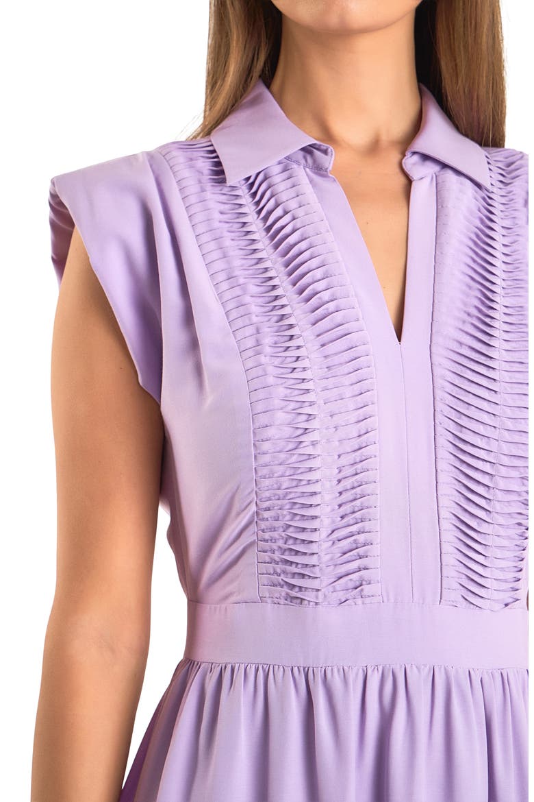 Pintuck Detail Tiered Midi Dress, Alternate, color, LILAC