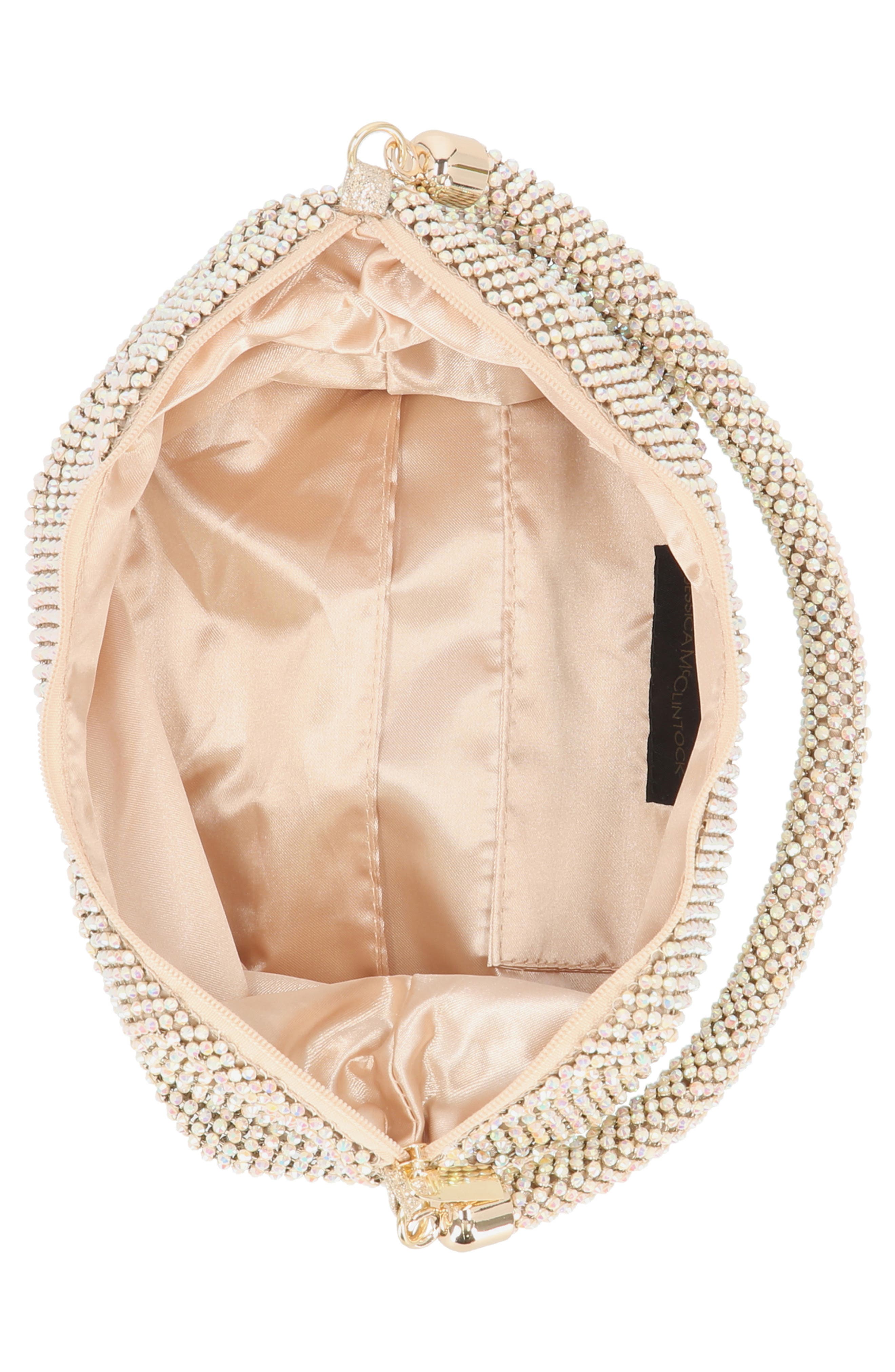 Jessica McClintock Julian Rhinestone Hobo Bag, Alternate, color, Honey
