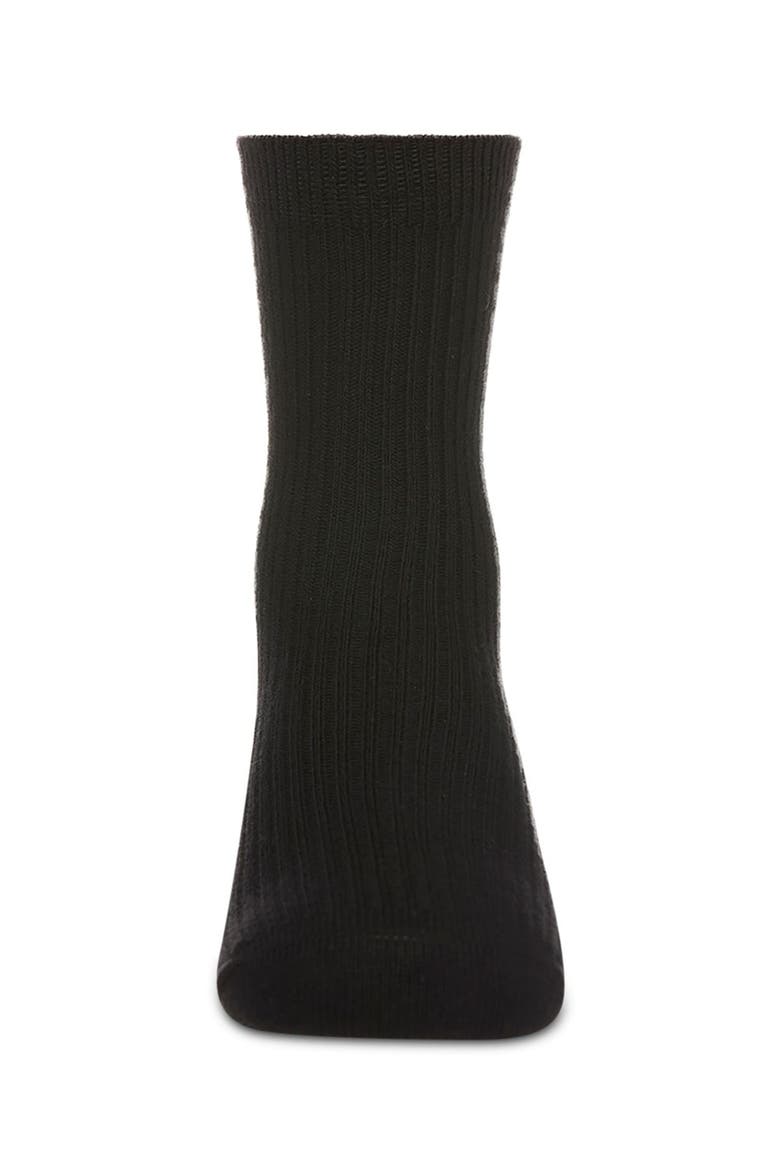Ribbed Rich Crew Socks, Alternate, color, Black