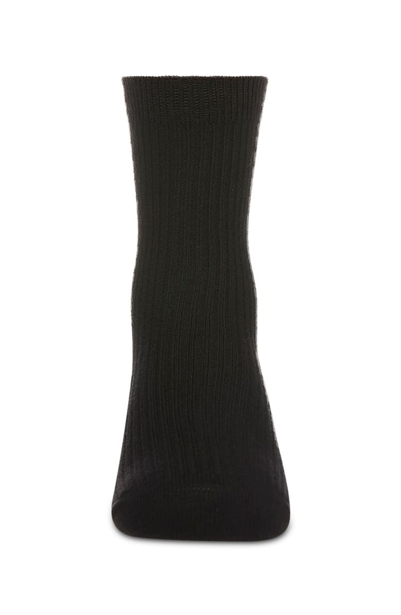 MeMoi Ribbed Rich Crew Socks, Alternate, color, Black