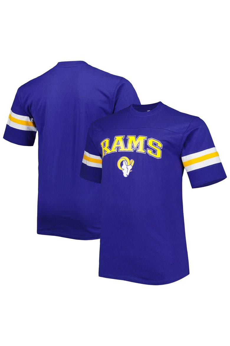 Men's Royal Los Angeles Rams Big & Tall Arm Stripe T-Shirt, Alternate, color, Royal