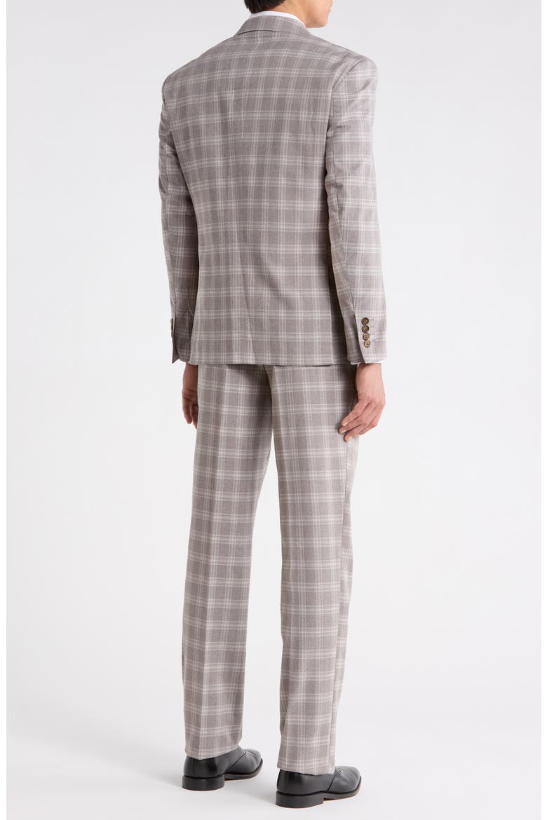 Slim Fit Plaid Stretch Two-Piece Suit, Alternate, color, LIGHT GREY