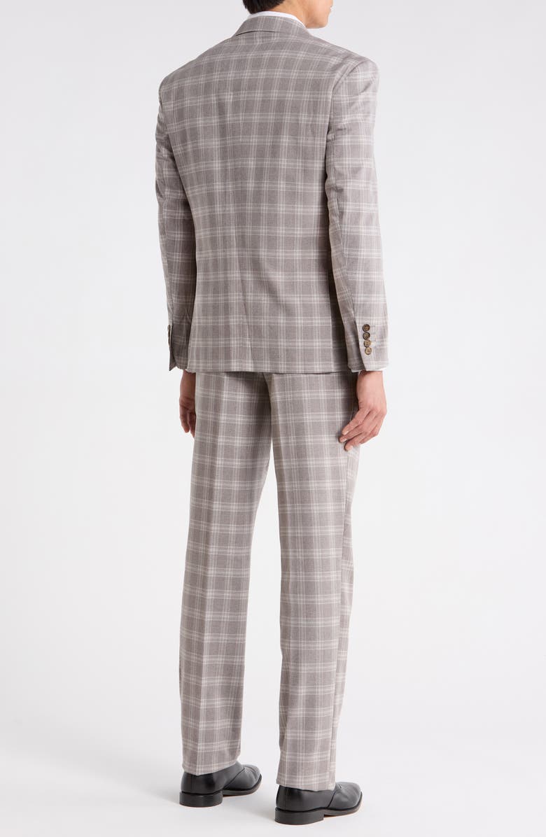 Gino Vitale Slim Fit Plaid Stretch Two-Piece Suit, Alternate, color, Light Grey