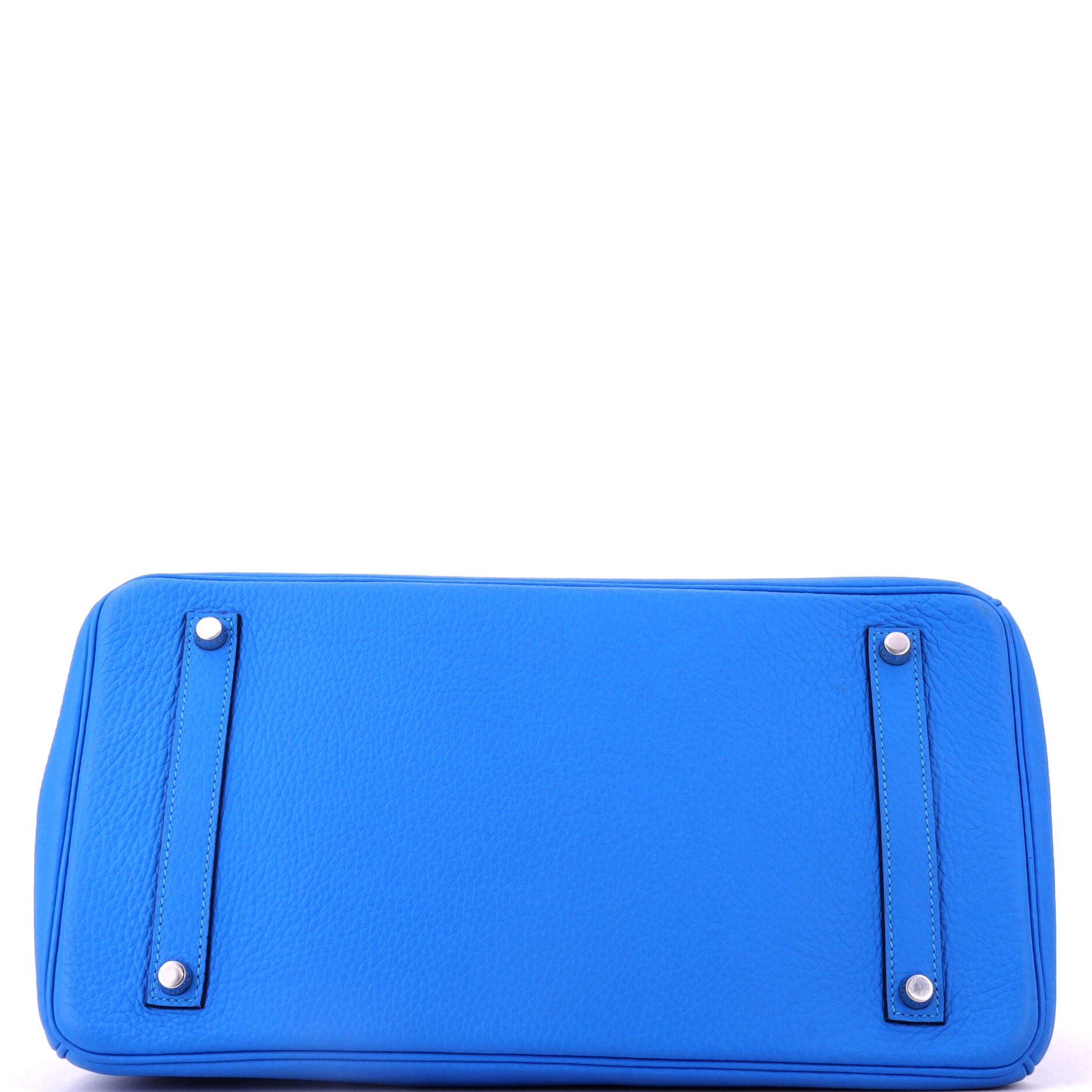 Birkin Handbag Blue Clemence with Palladium Hardware 35, Alternate, color, Blue