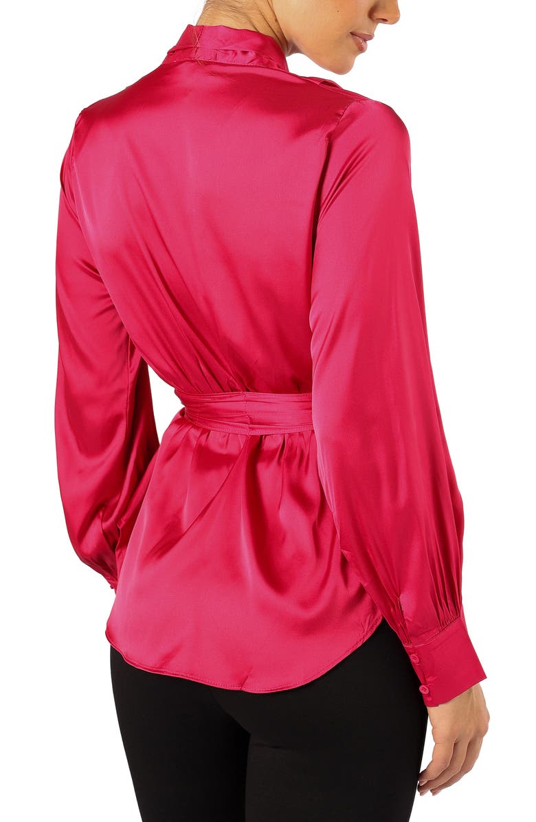 Petal & Pup Aydin Satin Wrap Top, Alternate, color, Magenta