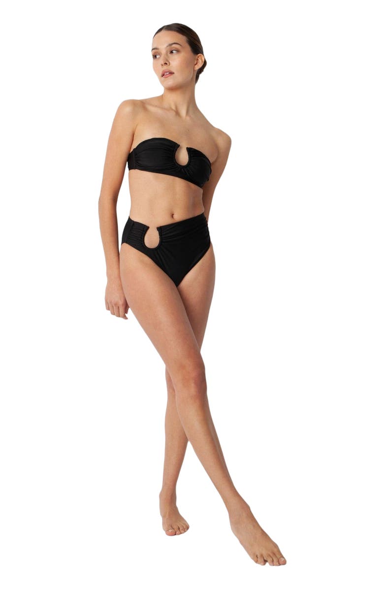 Villa Fresca Sofia Bikini Swimsuit Top, Main, color, Black