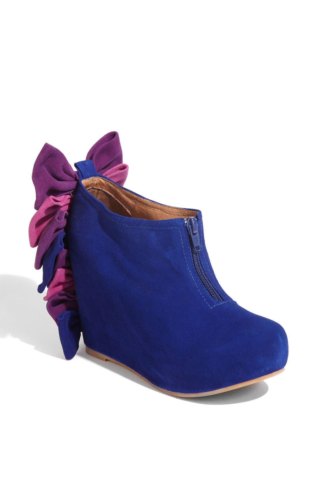'Backbow' Bootie, Main, color, BLUE SUEDE