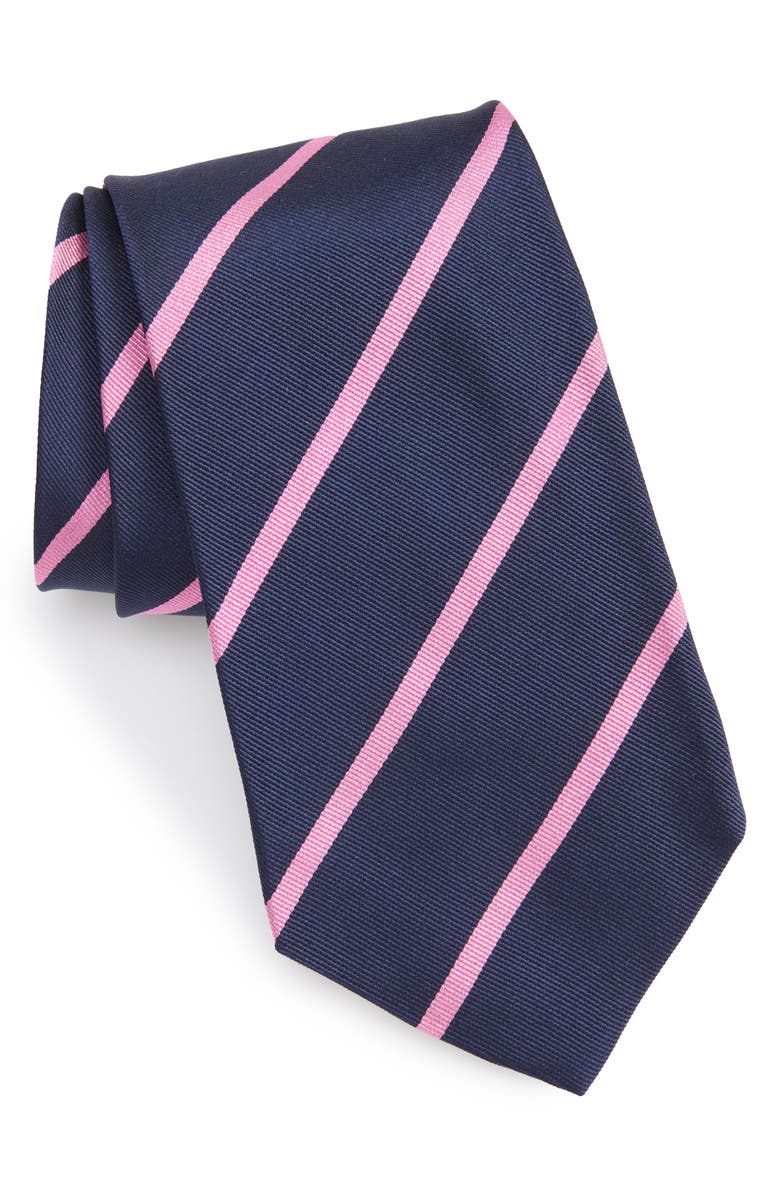 Ralph Lauren Purple Label Super Repp Stripe Silk Tie, Main, color,