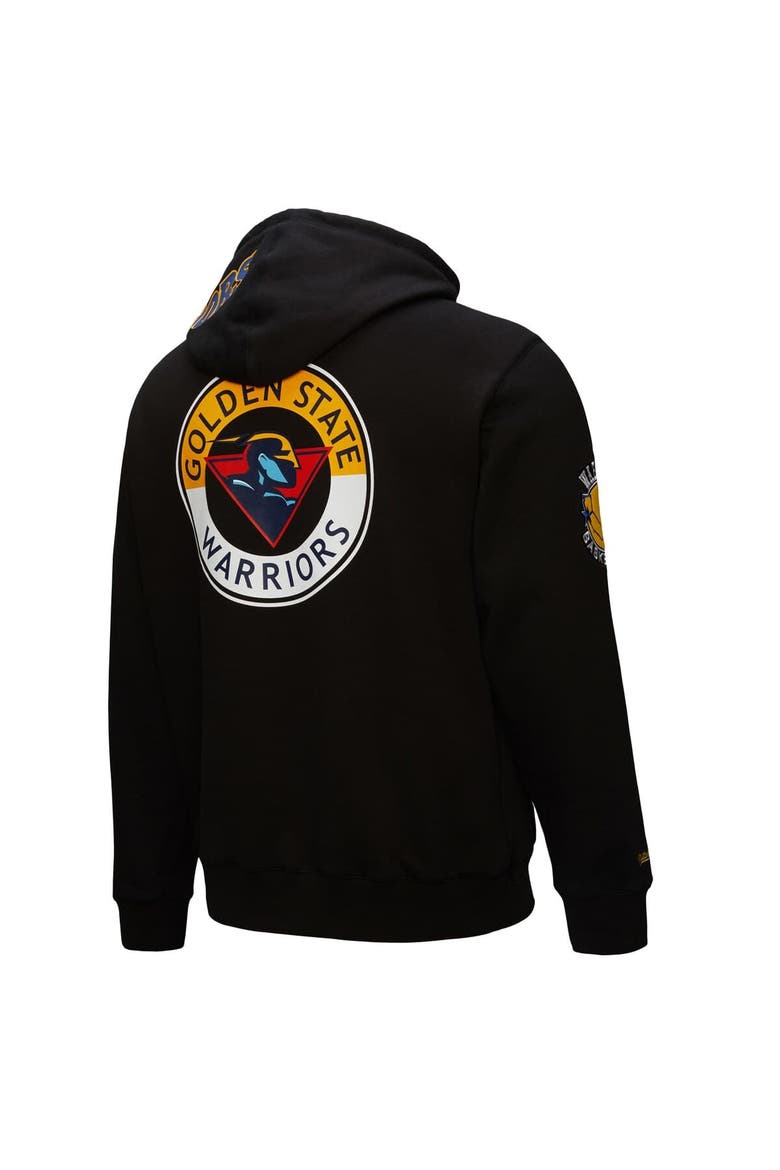 Men's Mitchell & Ness  Black Golden State Warriors Hardwood Classics Blackout Collection Pullover Hoodie, Alternate, color, Black
