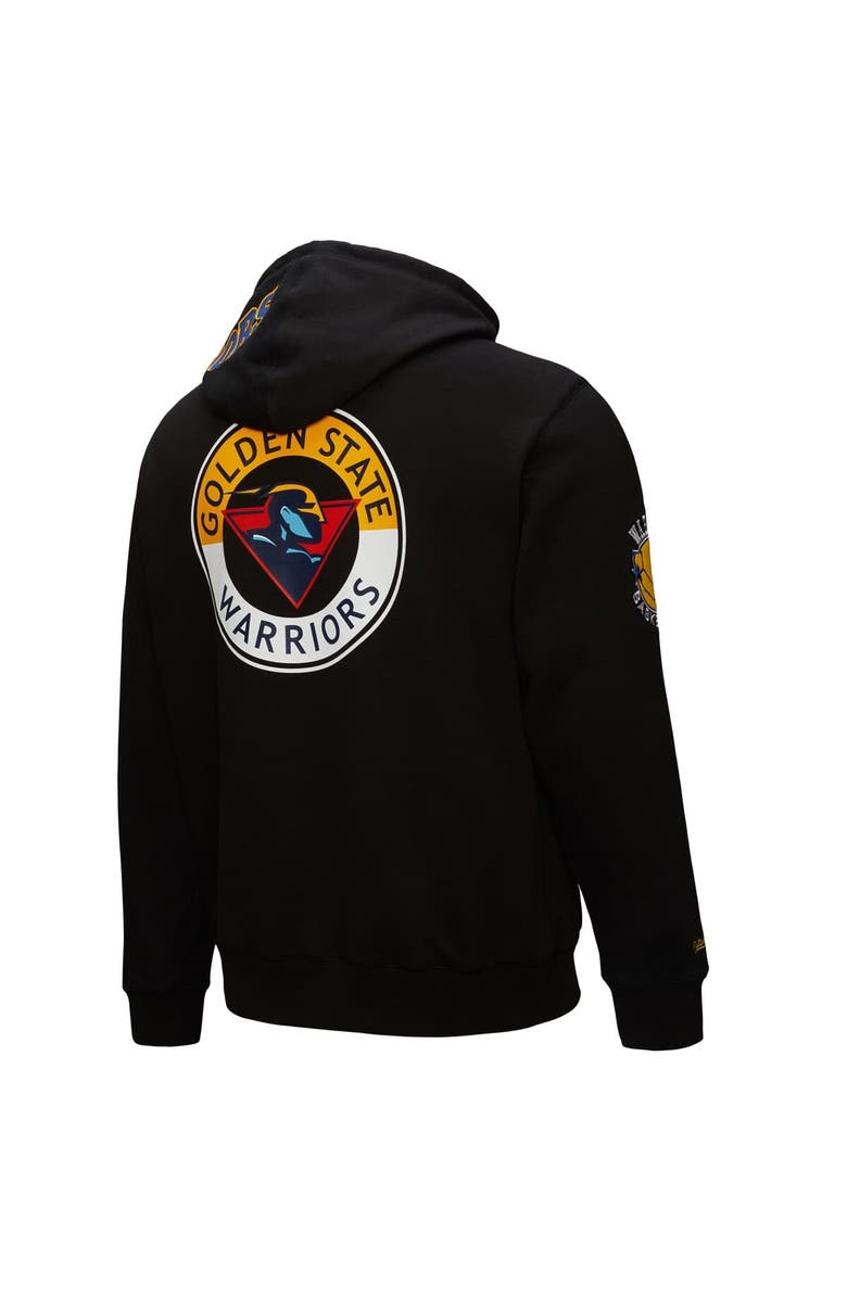 Mitchell & Ness Men's Mitchell & Ness Black Golden State Warriors Hardwood Classics Blackout Collection Pullover Hoodie, Alternate, color,