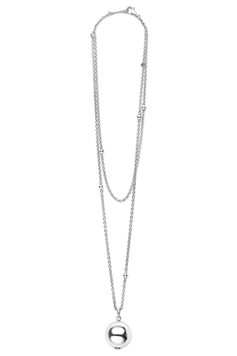 Caviar Bubbly Pendant Necklace, Alternate, color, SILVER