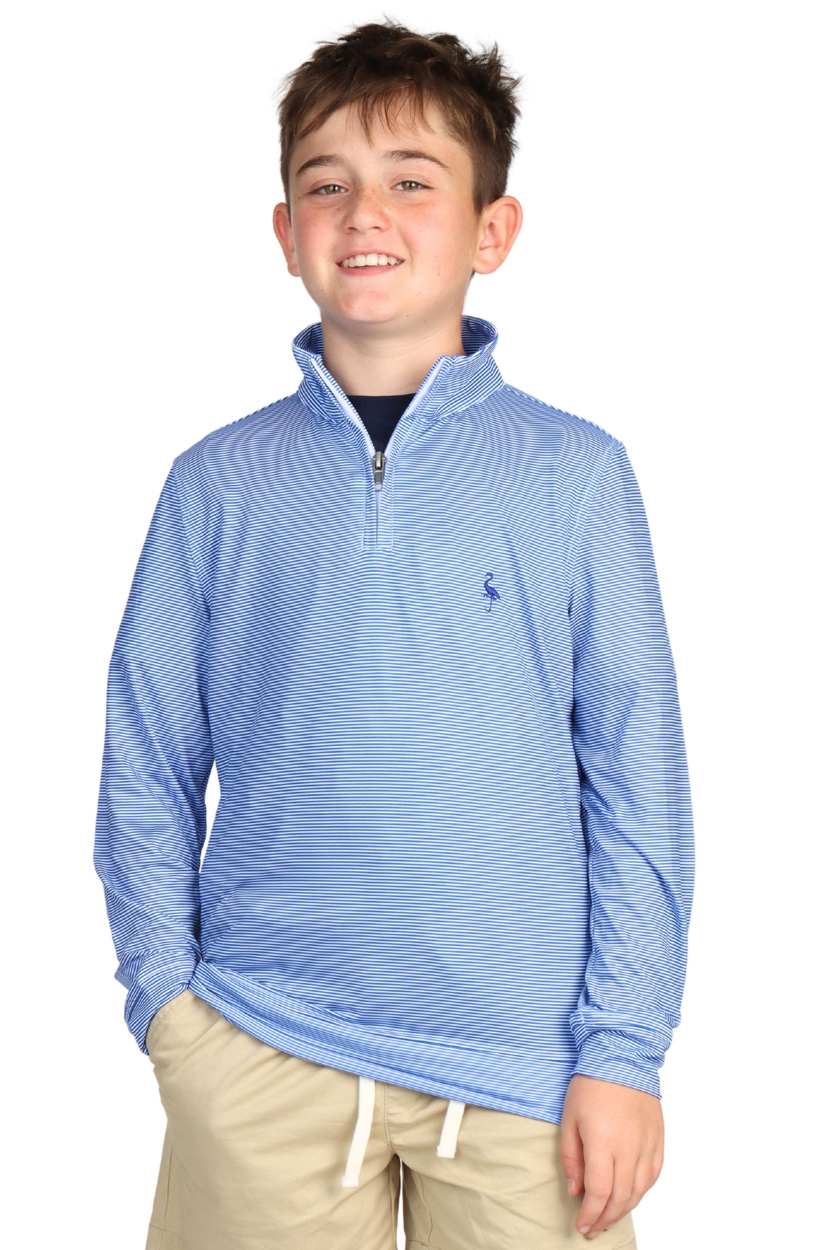 TailorByrd Kids' Stripe Quarter Zip Sweatshirt