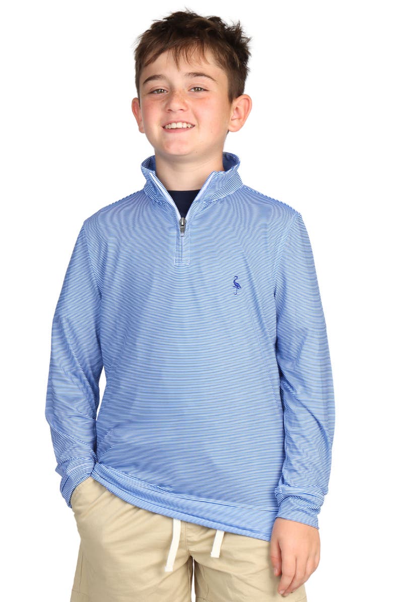 TailorByrd Kids' Stripe Quarter Zip Sweatshirt, Main, color, Blue