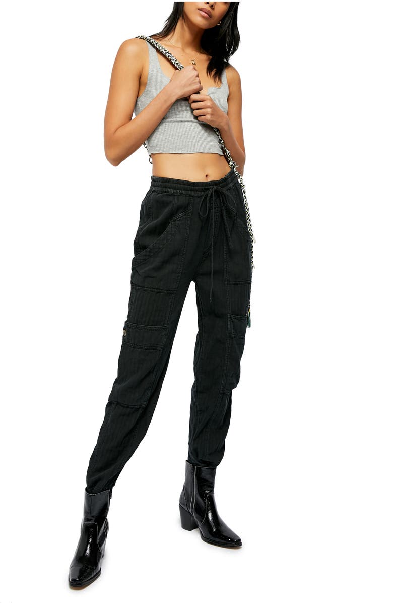 Free People Feelin' Good Linen Blend Utility Pants, Alternate, color,