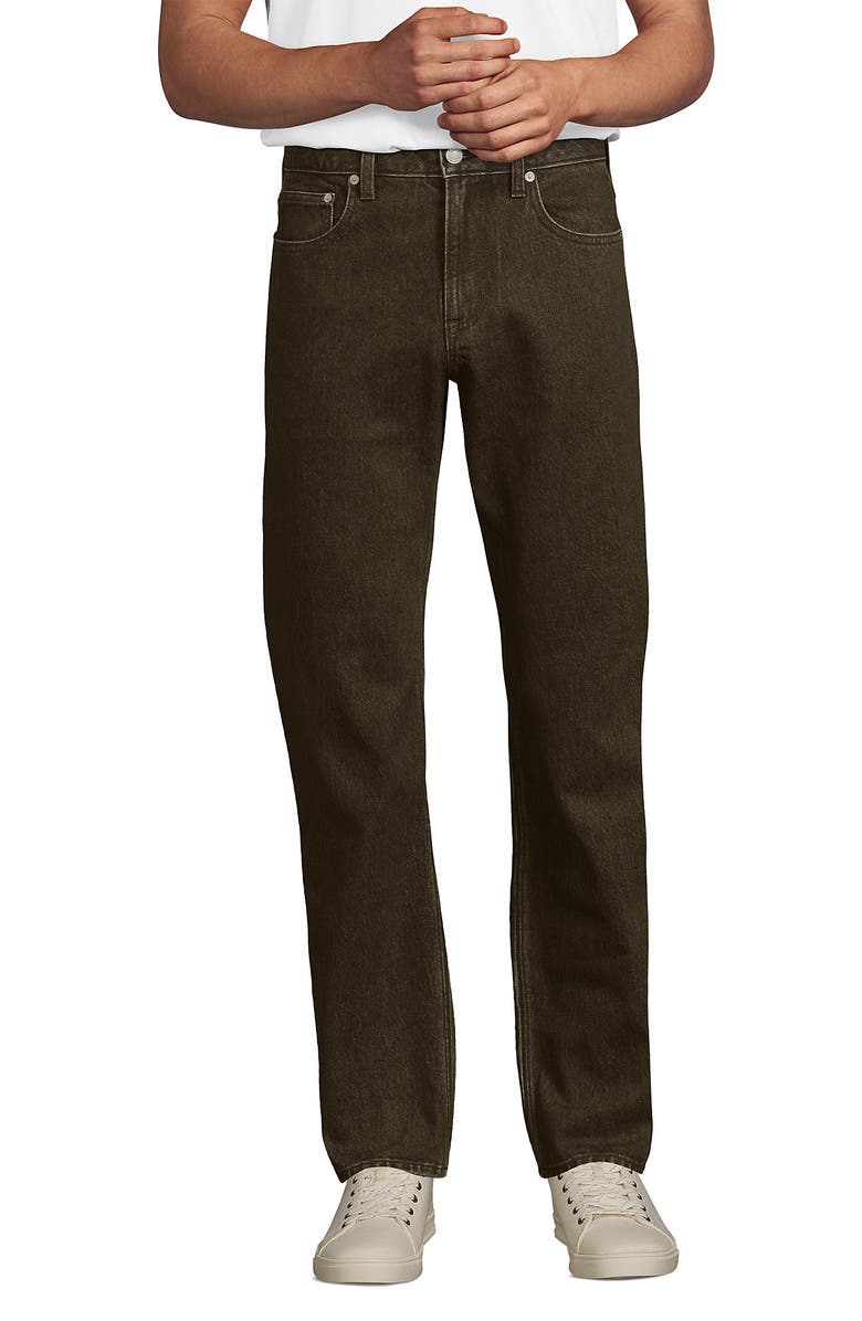 Lands' End Stretch Comfort Waist Classic Fit Jean, Main, color, Washed Mocha Brown