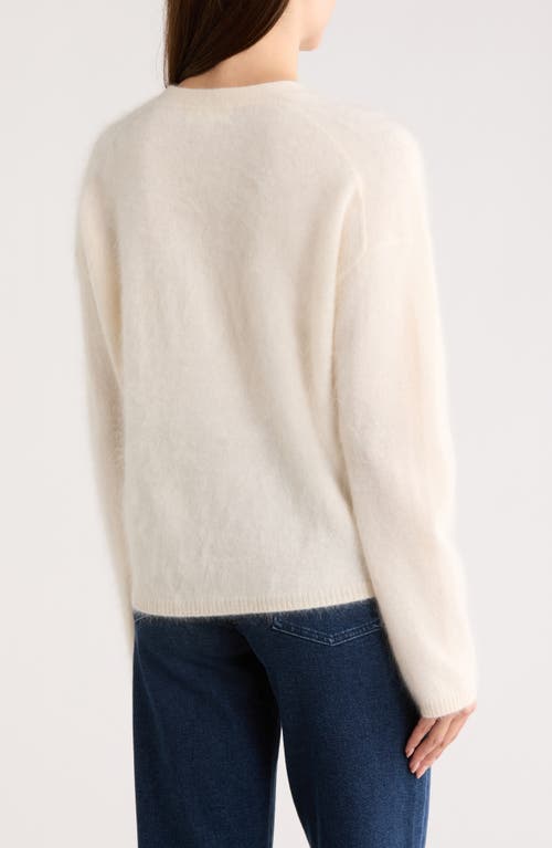 Nordstrom Brushed Cashmere V-neck Cardigan In White