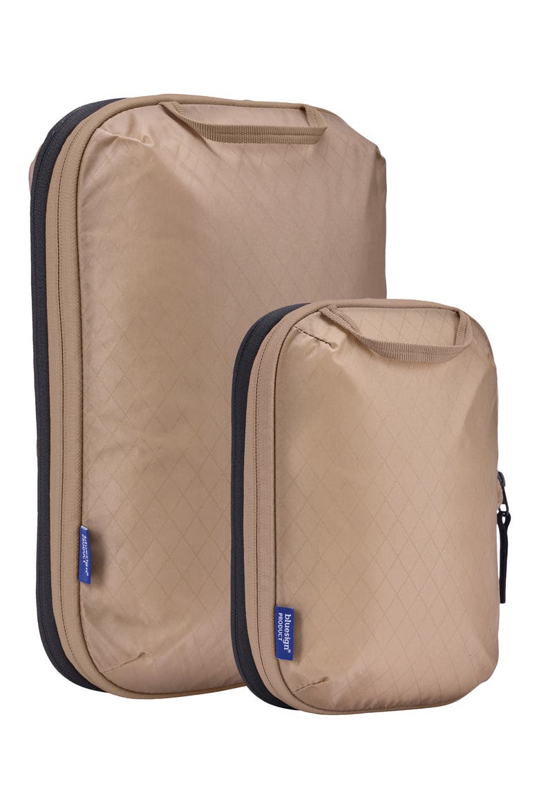 Two-Piece Compression Packing Cube Luggage Set, Alternate, color, GENTLE BEIGE