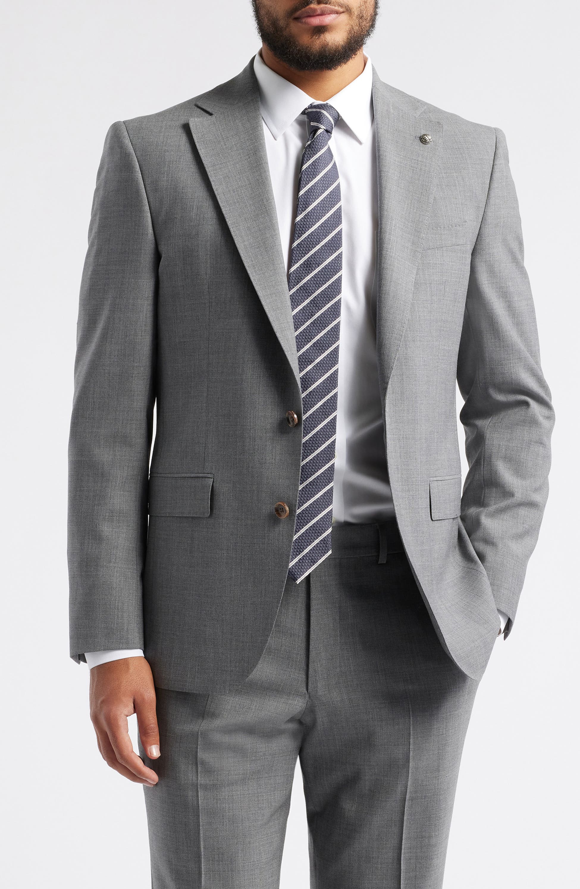 Esprit Solid Stretch Wool Suit