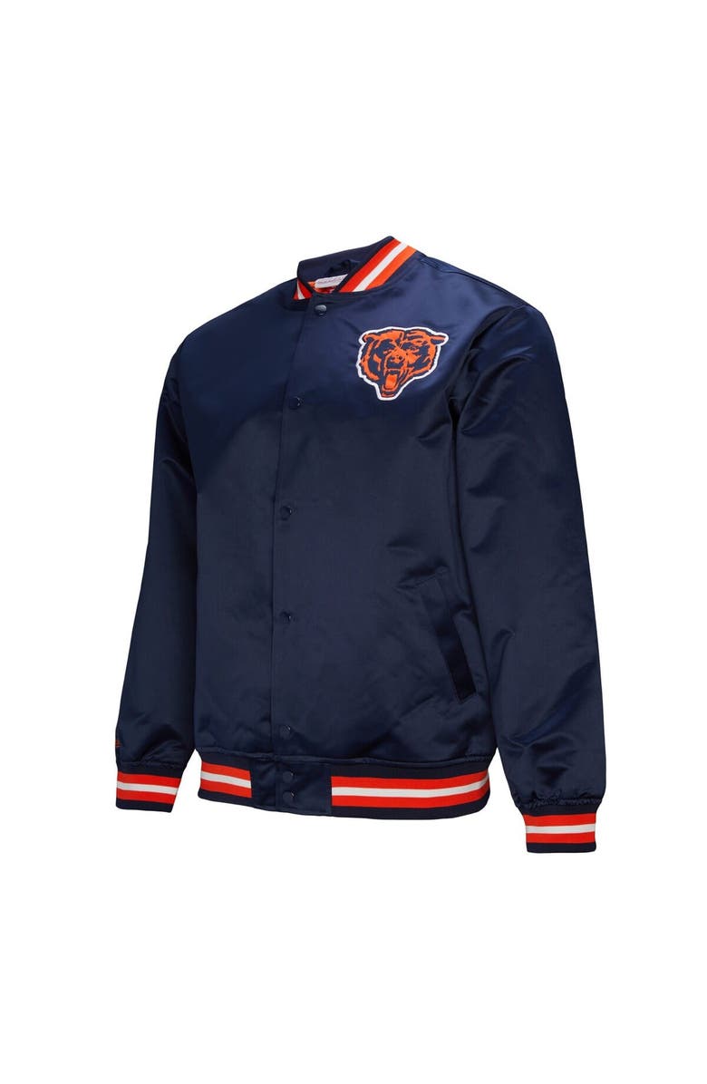 Mitchell & Ness Men's Mitchell & Ness Navy Chicago Bears Double Down Satin Full-Snap Jacket, Alternate, color,