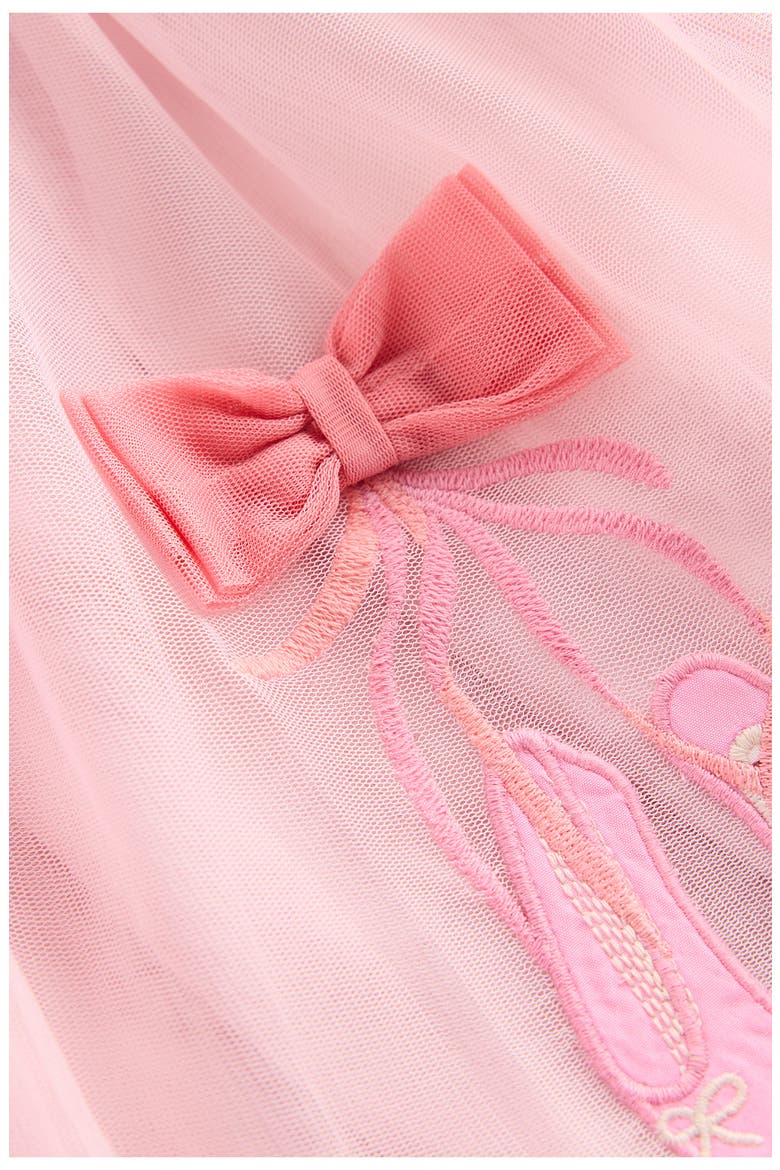 Kids' Appliqué Tulle & Cotton Knit Dress, Alternate, color, FRENCH PINK BALLET SHOES